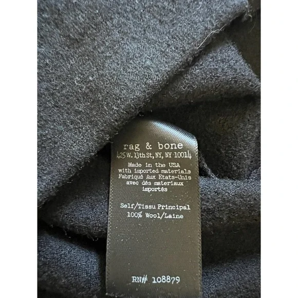 Rag Bone Black Wool Blend Zipper‎ Front Long Sleeve Dress Size 2 - Picture 11 of 11